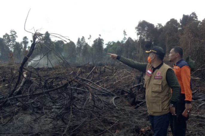 Atasi Kebakaran Hutan Lindung Bukit Suligi Satgas Karhutla Riau Sudah Lakukan Water Bombing