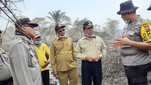 Intensitas Meningkat, Bupati Inhil Langsung Tinjau Lokasi Karhutla di Kempas