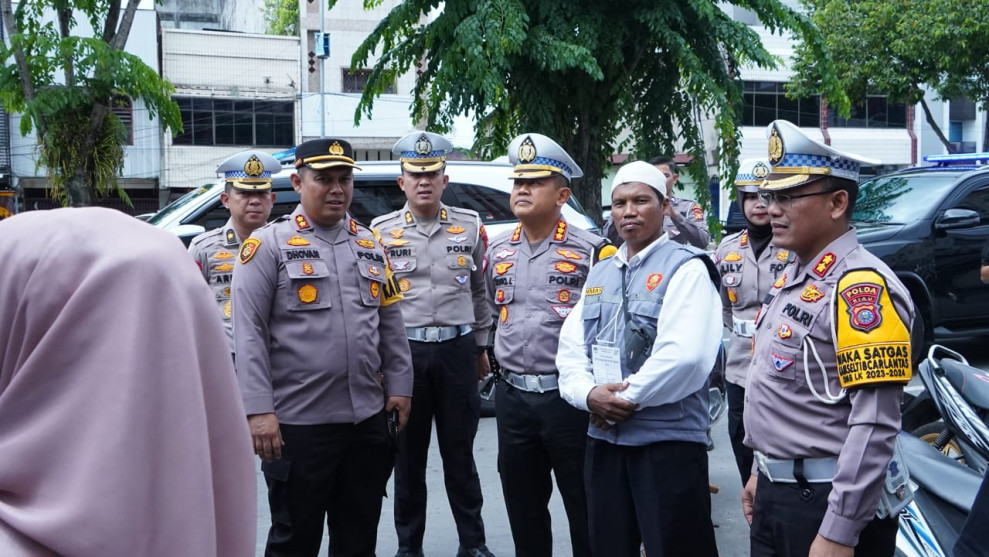 Pastikan Pemilu Aman, Dirlantas Polda Riau Monitoring Sejumlah TPS di Dumai