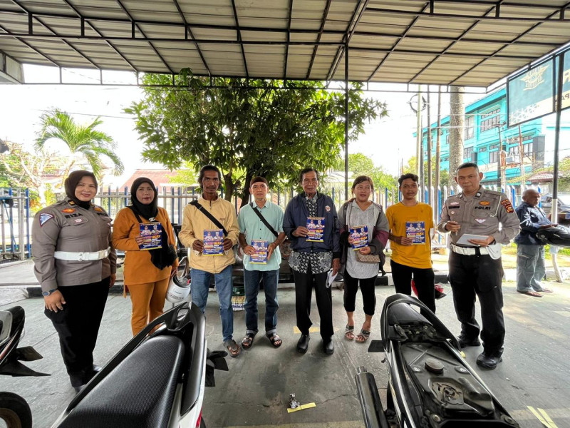 Sosialisasi Pemilu Damai, Ditlantas Polda Riau Sasar Pemohon Cek Fisik Kendaraan