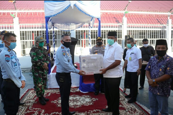 Di Tengah Covid-19 Narapidana Rutan Terima Bantuan dari Pemkab Siak