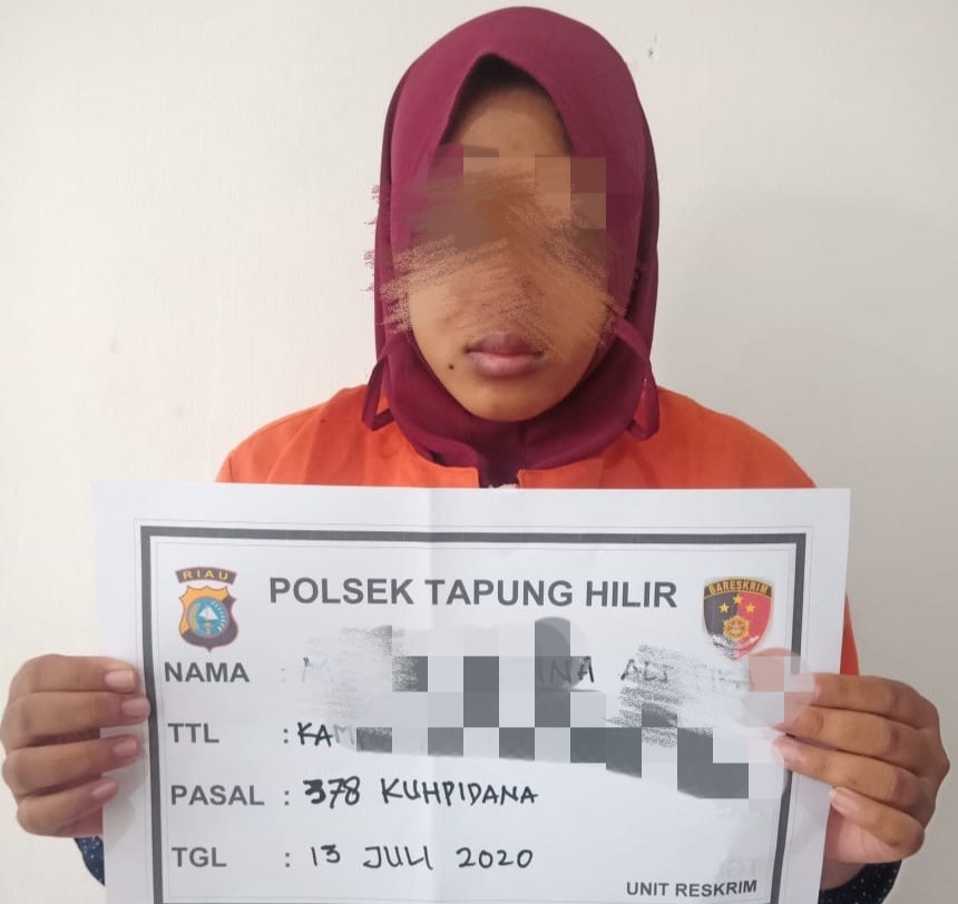 Tipu Korban Rp104 Juta, Wanita Ini Ditangkap Polsek Tapung Hilir Kampar Dalam Mobil Travel