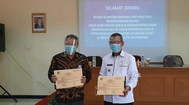 Pemkab Kuansing Mou Pengembangan Industri Hilir Karet dengan Baristand Palembang
