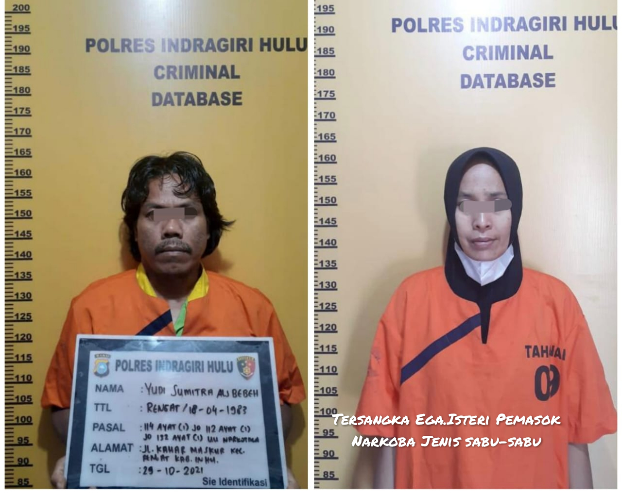 Jual Sabu, IRT dan Pria di Rengat Ditangkap, Suami DPO