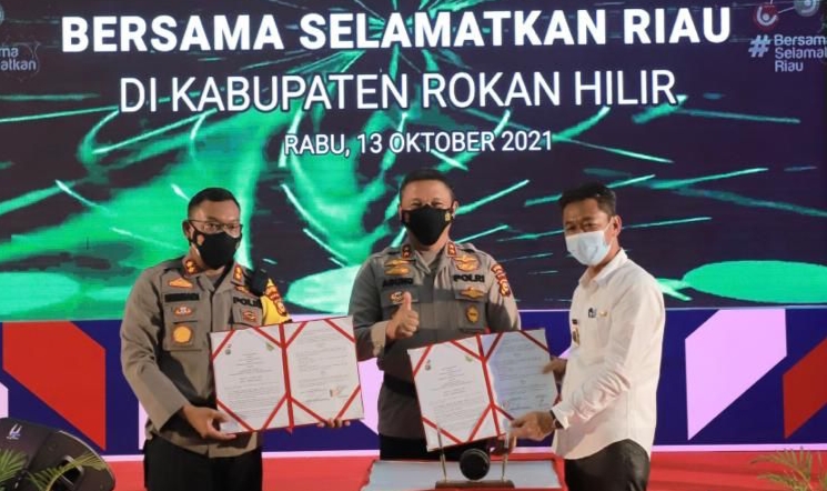 Tekan Penyebaran Covid-19, Polda Riau Luncurkan Aplikasi BSR di Rohil
