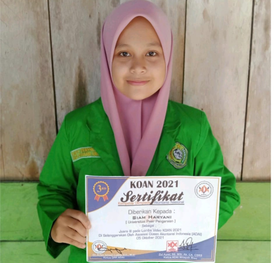 Mahasiswa Akuntasi UPP Rohul Raih Juara 3 Ajang KOAN 2021 Wilayah Riau