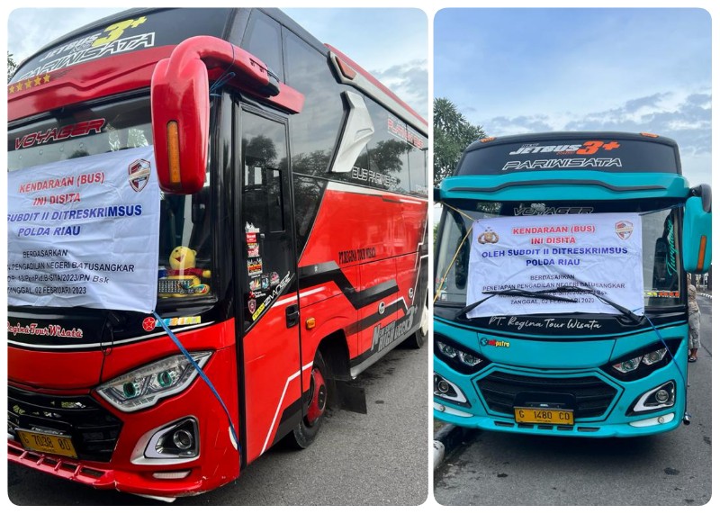 Polda Riau Tangkap Pelaku TPPU dan Investasi Bodong Senilai Rp51 M, 2 Bus Disita