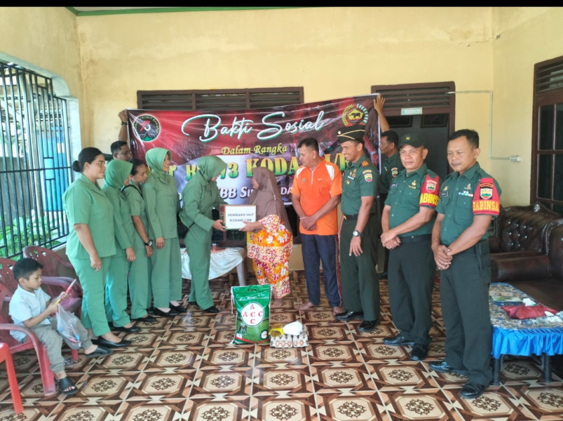 Sambut HUT Kodam I/BB, Koramil 0321-05/ RM  Bagikan Sembako kepada Purnawirawan TNI dan Veteran