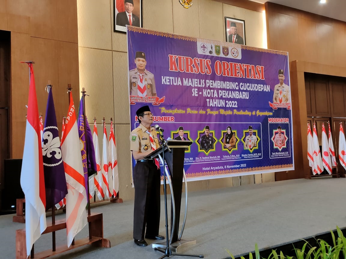 Ketua Kwarda Riau Buka Kursus Orientasi Kepala Sekolah dan Raker Kwarcab Kota Pekanbaru