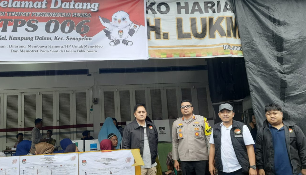 Pastikan Pemilu Aman, Ditresnarkoba Polda Riau Pantau Sejumlah TPS di Pekanbaru