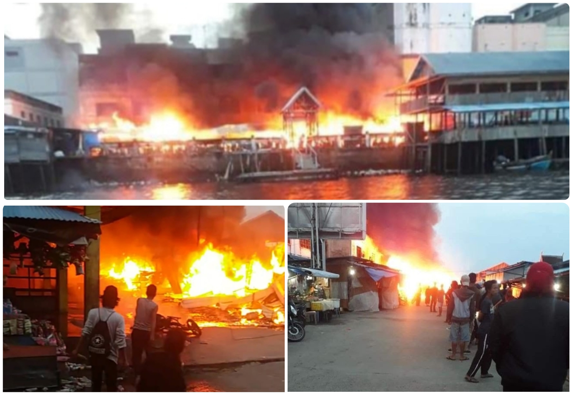 Pasar Sungai Guntung Inhil Dilalap Api, 40 Kios dan 20 Sepeda Motor Hangus Terbakar