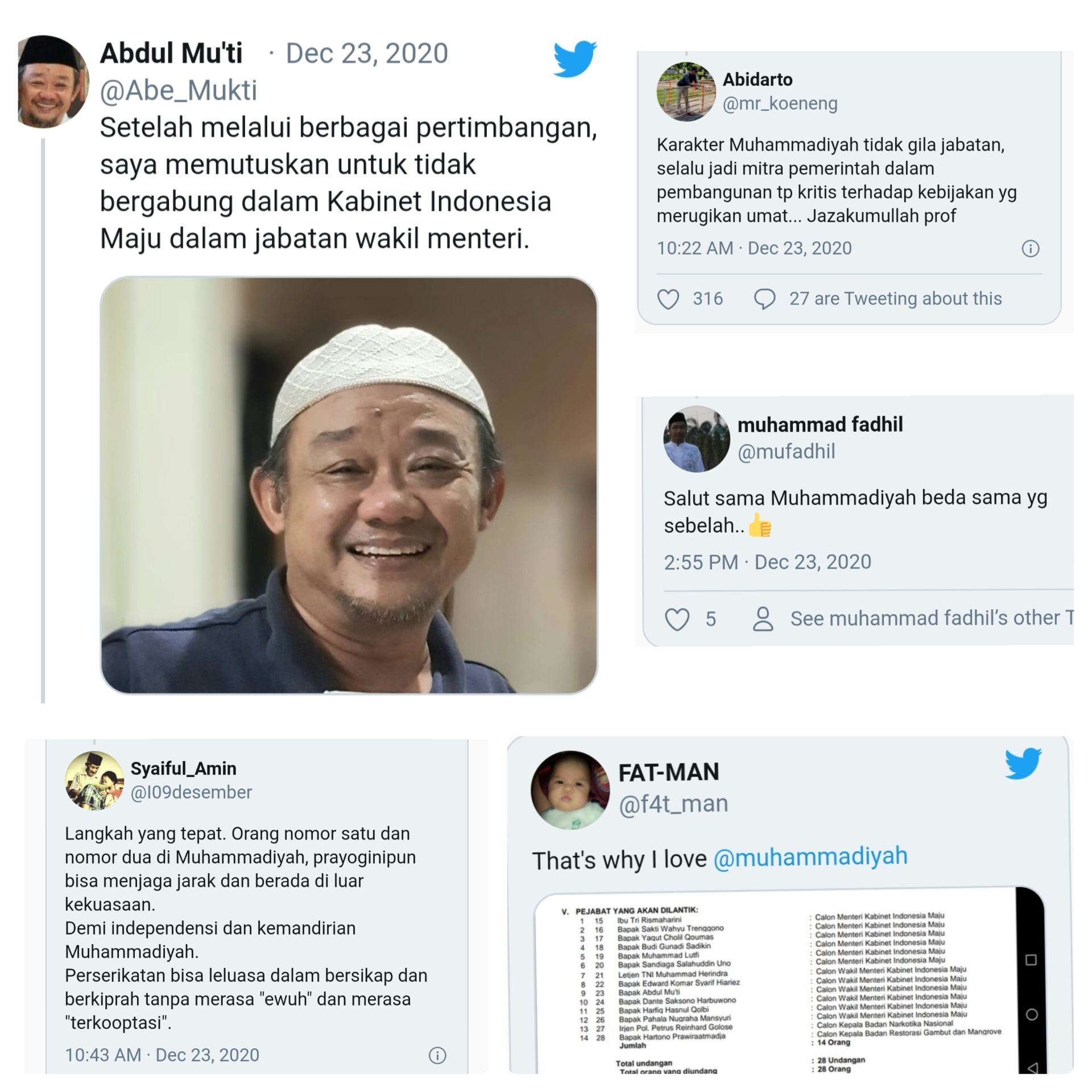 Muhammadiyah Tuai Pujian Pasca Abdul Mut'i Menolak Tawaran Wakil Menteri