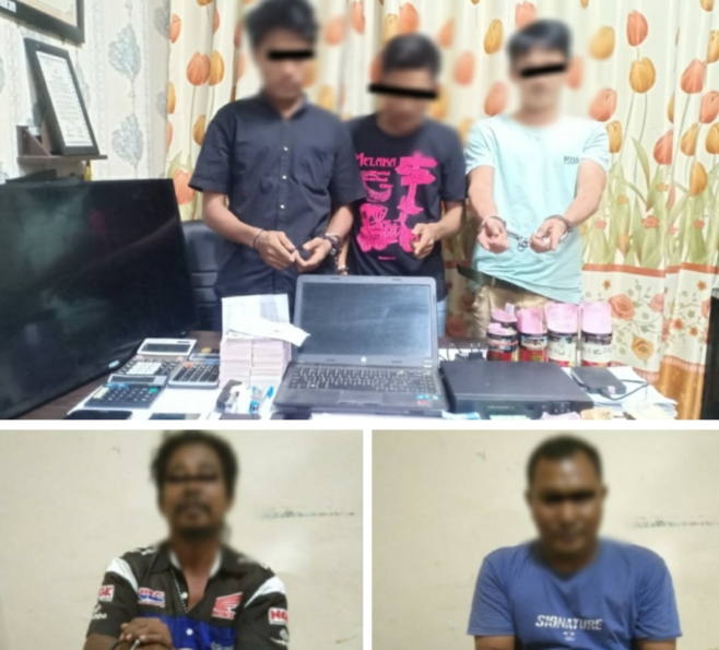 5 Penjudi Togel di Kedai Kopi Cafe Shop Selatpanjang Ditangkap Polisi