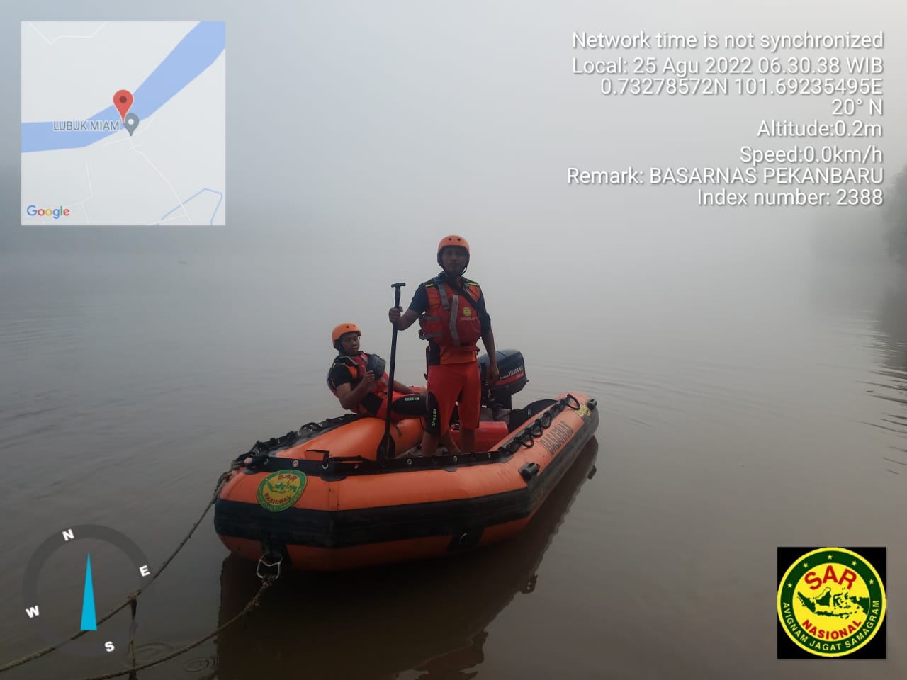 Tim SAR Lanjutkan Pencarian Juru Mudi Kapal Tenggelam di Kuala Gasip