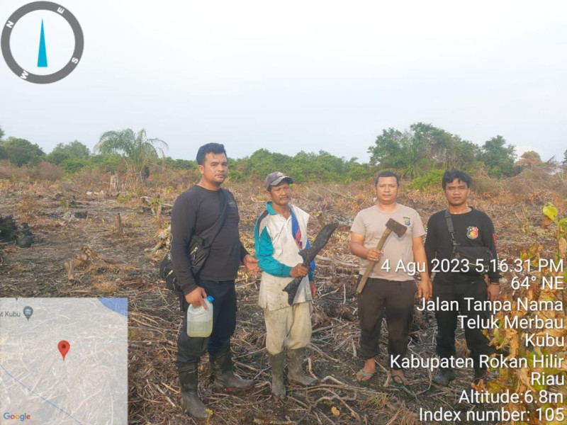 Dua Tersangka Pembakar Lahan di Rohil Dibekuk