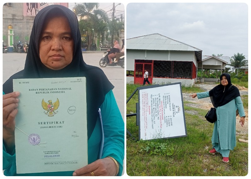 Pemilik Sertipikat Tanah Bongkar Bangunan Liar Bermodal SKRT di Pelalawan