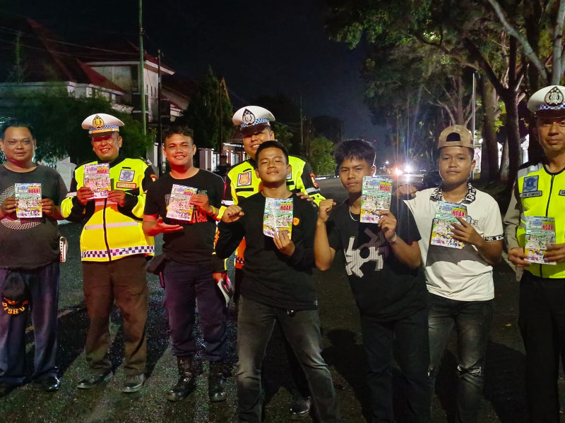 Jelang Pemilu 2024, Ditlantas Polda Riau Gelar Patroli Sambang, Petugas Ronda Sanang