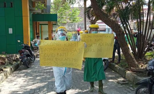 Hak Insentif Covid-19 Belum Dibayar 8 Bulan, Nakes di Medan Unjuk Rasa