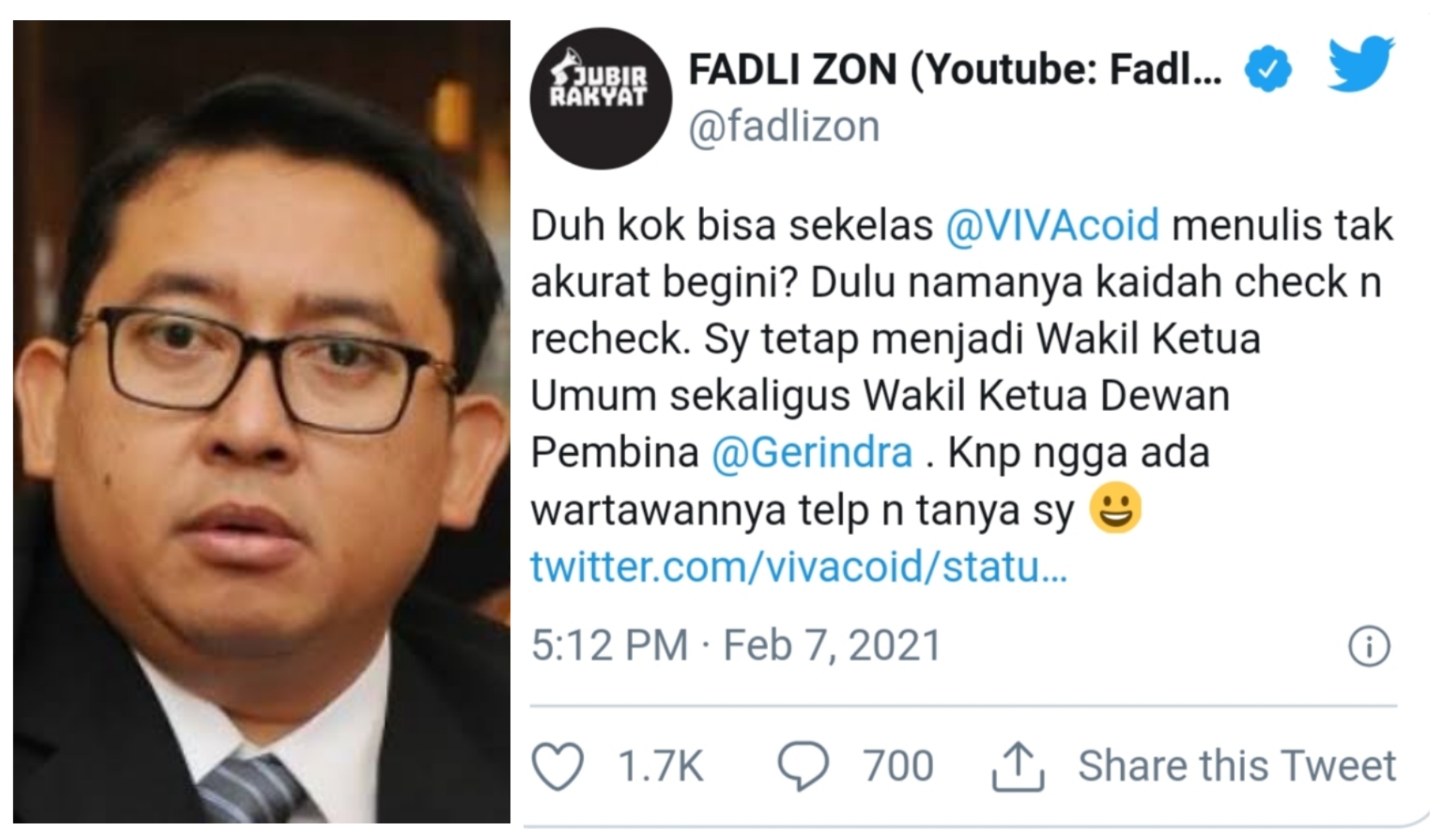 Fadli Zon Bantah Tersingkir dari Posisi Wakil Ketua Umum Gerindra