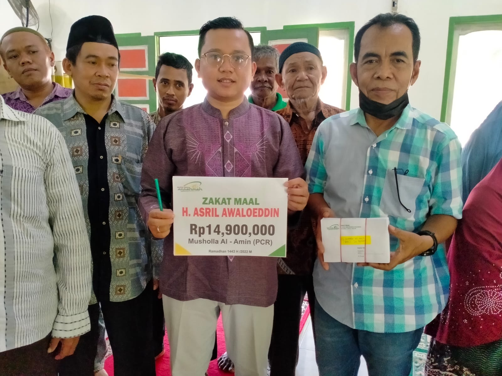 144 Mustahik di Talang Mandi Bengkalis Terima Zakat dari PMKS