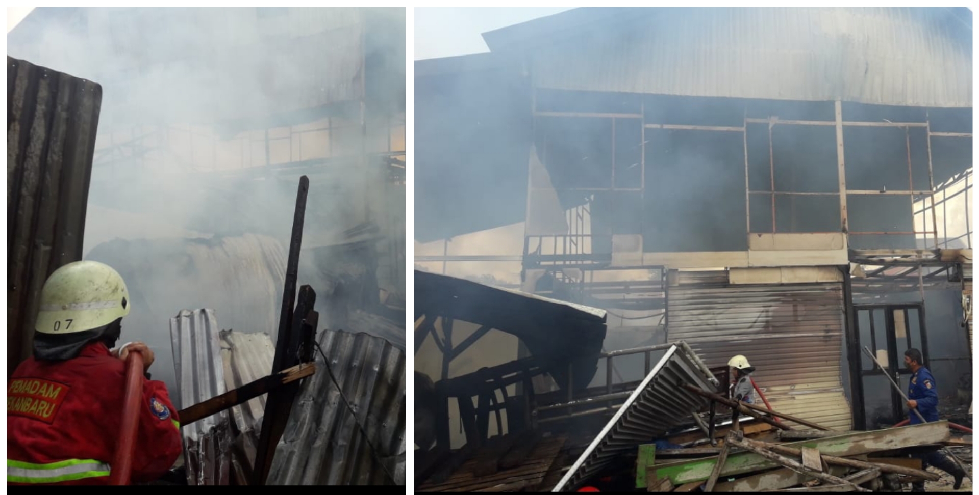 Travo Mesin Las Meledak, Gudang Raja Sofa dan 1 Rumah di Siak Hulu Terbakar