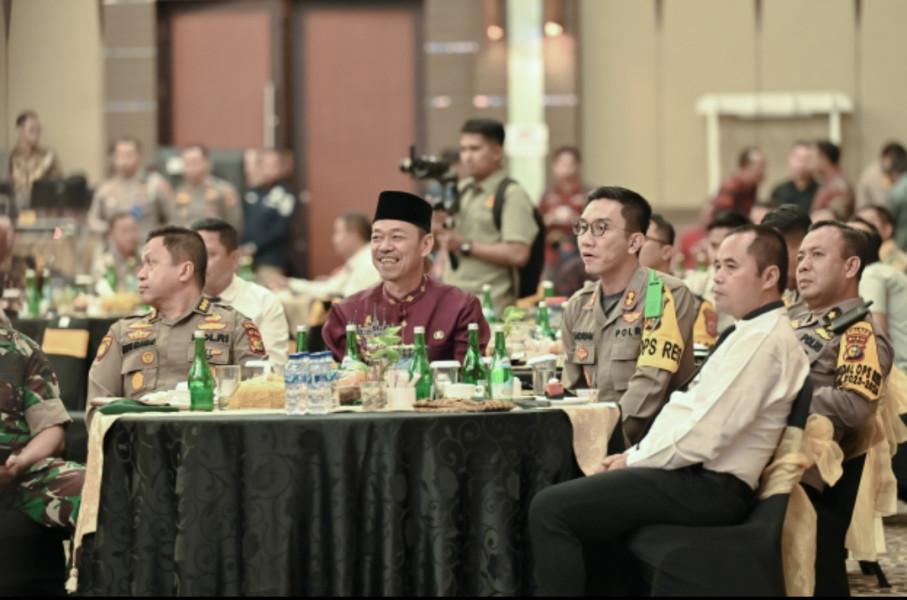 Bupati Rokan Hilir Hadiri Rapat Pimpinan TNI-Polri se-Provinsi Riau