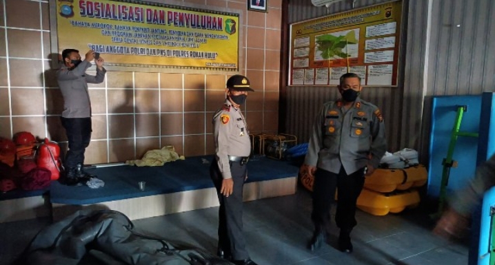 Sidak ke Polsek Rambah, Kapolres Rohul: Tingkatkan Penanganan Covid-19