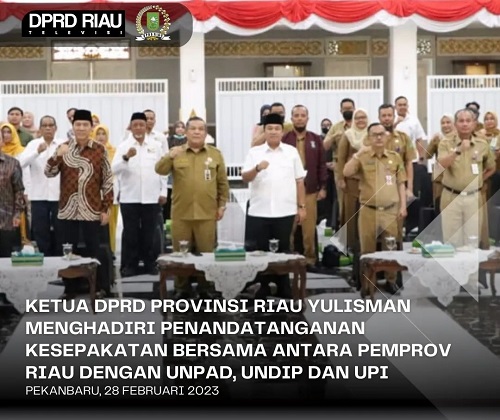Ketua DPRD Riau Saksikan Penandatanganan MoU Pemprov Riau dengan 3 PTN di Jawa