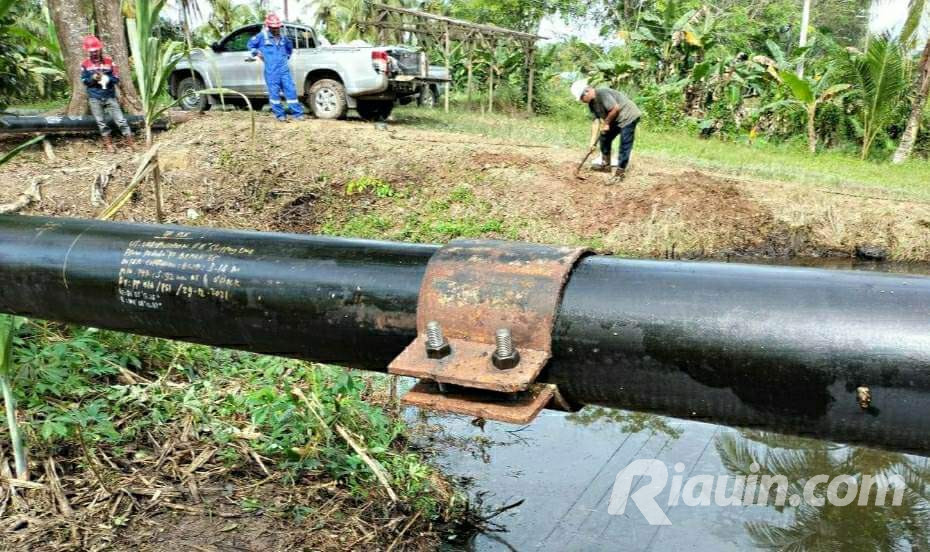 Pipa PT BSP Bocor di Sabak Auh, Minyak Mengalir ke Pemukiman Warga, Riki: Sudah Diperbaiki