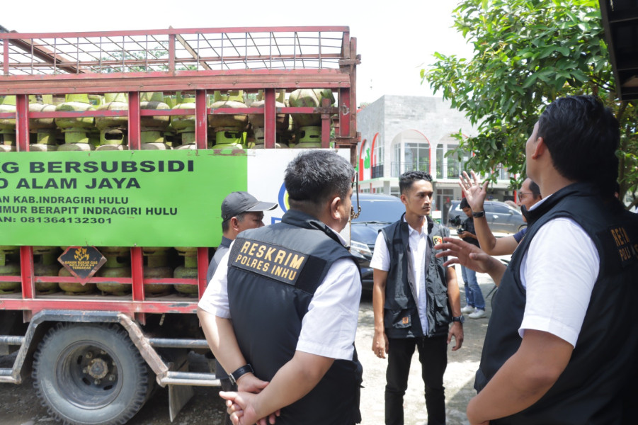 Antisipasi Penimbunan Jelang Pemilu, Tipidter Polres Inhu Cek SPBU Agen Gas Elpiji