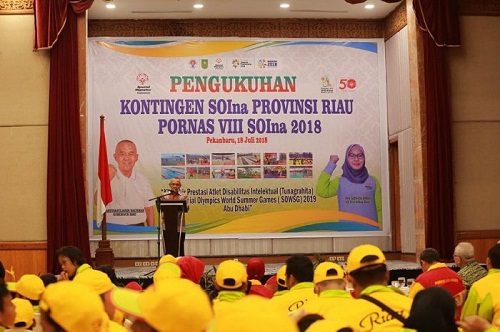 Gubri Kukuhkan Kontingen SOIna Riau 2018