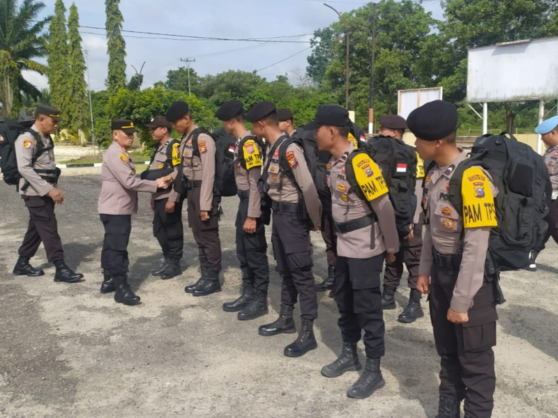 Seusai Bertugas Kawal Pemilu, 10 Personil PAM TPS BKO Polda Riau Kembali ke Kesatuan