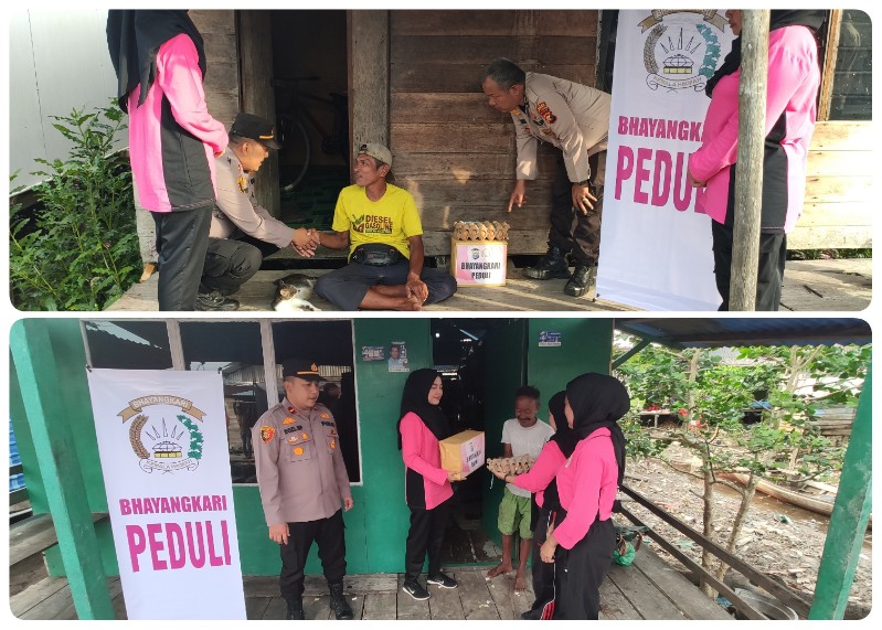 Salurkan Batuan ke Warga, Polsek Concong Sosialisasikan Cooling System Jelang Pemilu