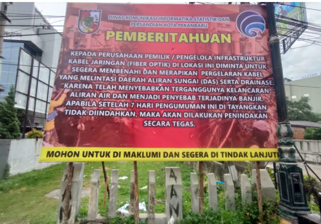 Pemko Pekanbaru Surati Perusahaan Provider untuk Benahi Kabel Serat Optik