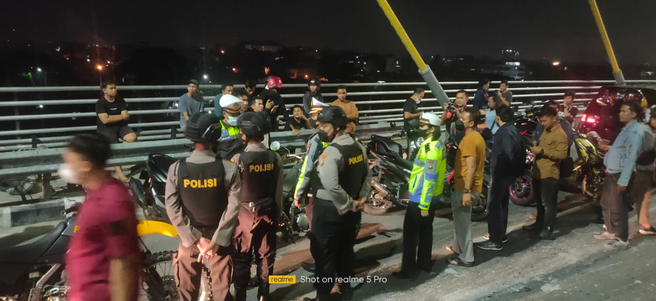 Patroli Preventif Strike, Polisi Amankan 15 Pengendara Remaja di Jembatan Siak 4 Pekanbaru