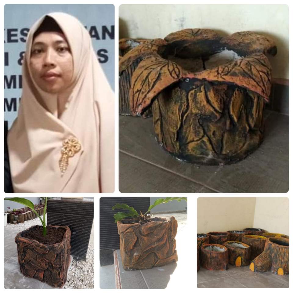 Pandemi Covid-19, Guru SMP Siak Hulu Ini Iseng Posting Pot Bunga di Medsos dan Akhirnya Jadi Usaha
