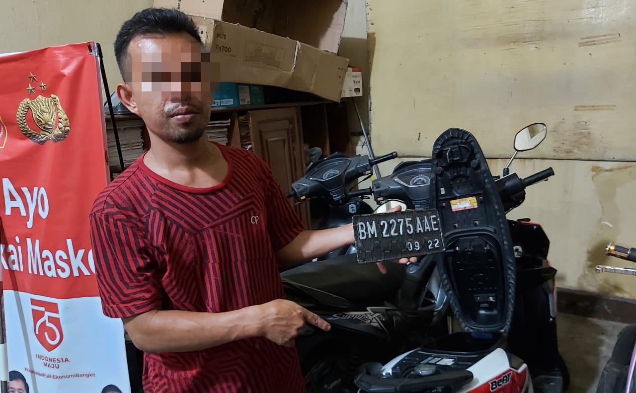 Curi Motor di Taratak Rumbio Jaya Kampar, Pemuda 25 Tahun Ini Ditangkap Polisi