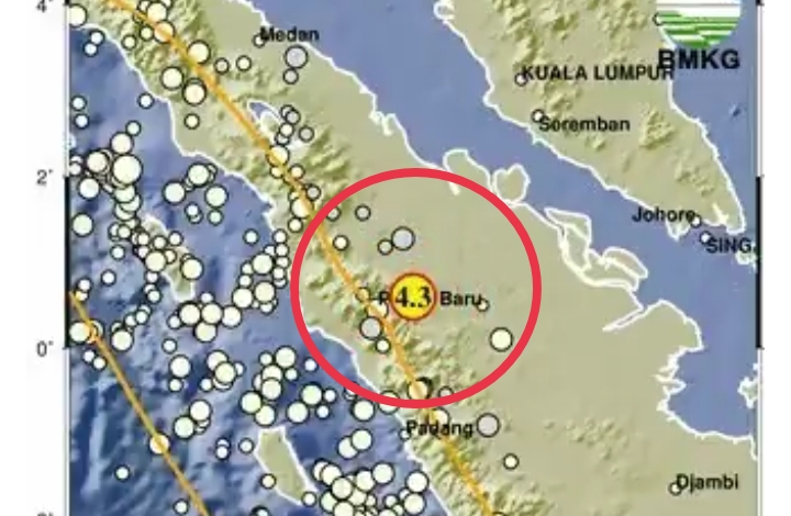 Gempa 4,4 Magnitudo Guncang Rokan Hulu
