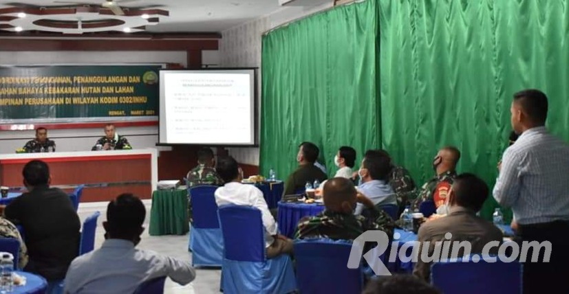 Dandim Inhu Gelar Rakor Karhutla Besama Pimpinan Perusahaan