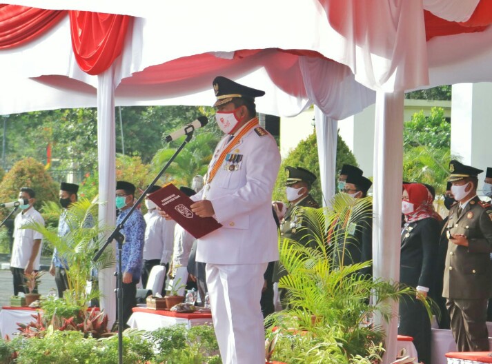 Pemkab Siak Gelar Upacara HUT Kemerdekaan RI ke-75 dengan Terapkan Protokol Kesehatan