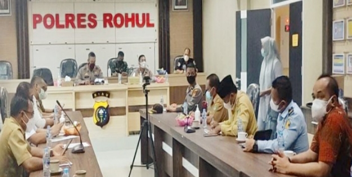 Penerapan PPKM Level 4 di Rohul, Polres Rapat Koordinasi dengan Pemkab