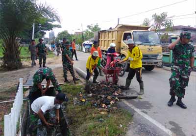 Kodim 0314/Inhil dan Instansi Terkait Gandeng Masyarakat Gotong Royong