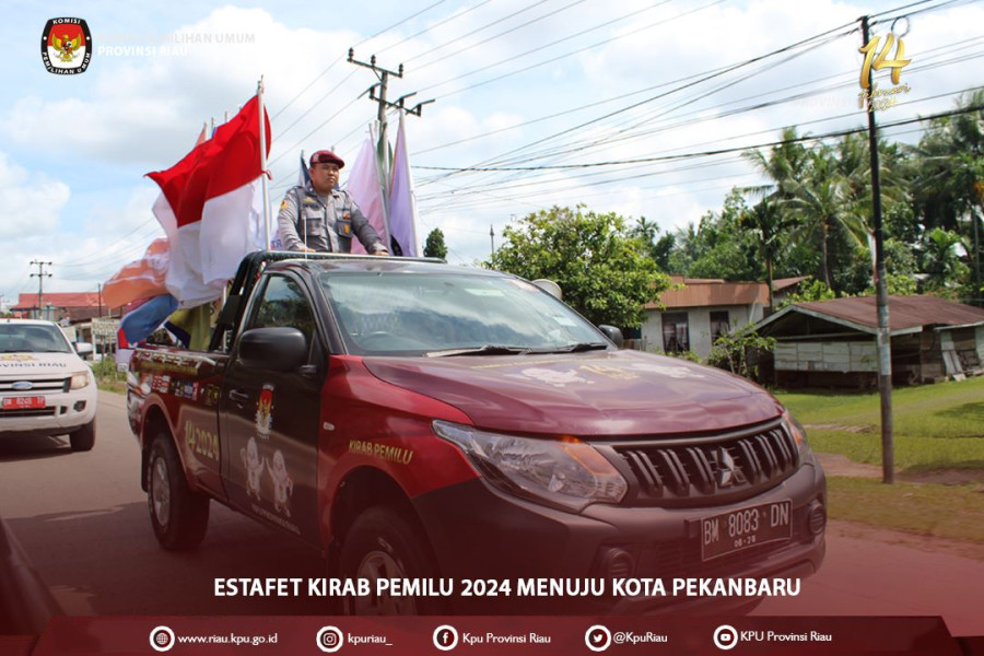 Tiba di Pekanbaru, Besok Estafet Kirab Pemilu 2024 Digelar di CFD