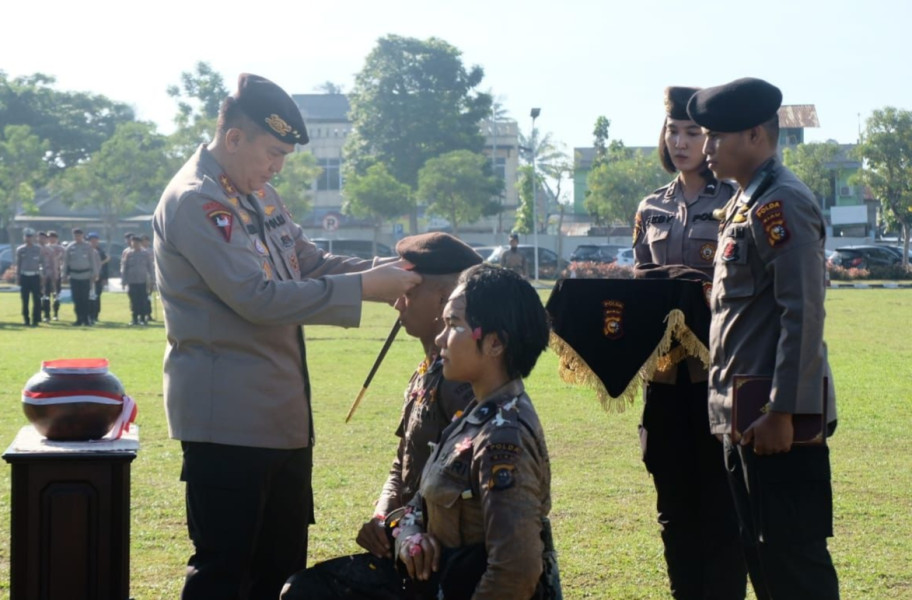 Pembaretan Bintara Angkatan 48, Ini Pesan Tegas Kapolda Riau