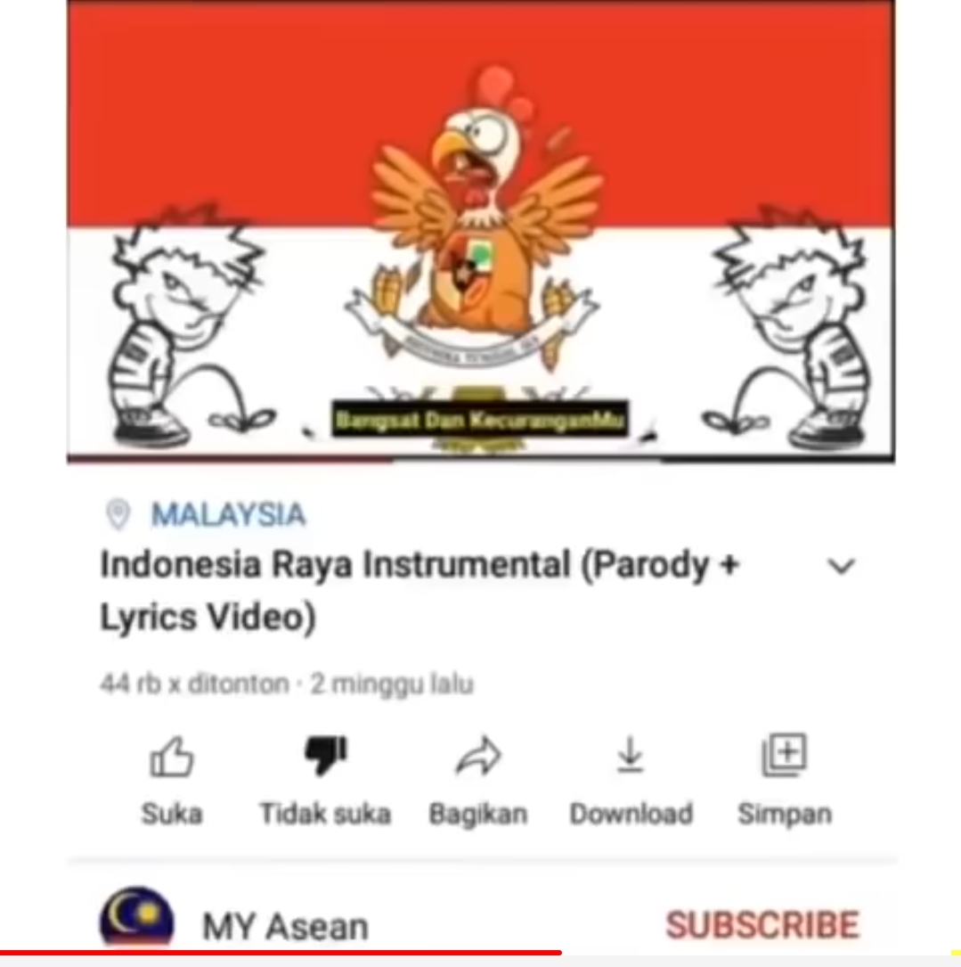 Heboh, Lagu Indonesia Raya Dihina Akun YouTube Berbendera Malaysia