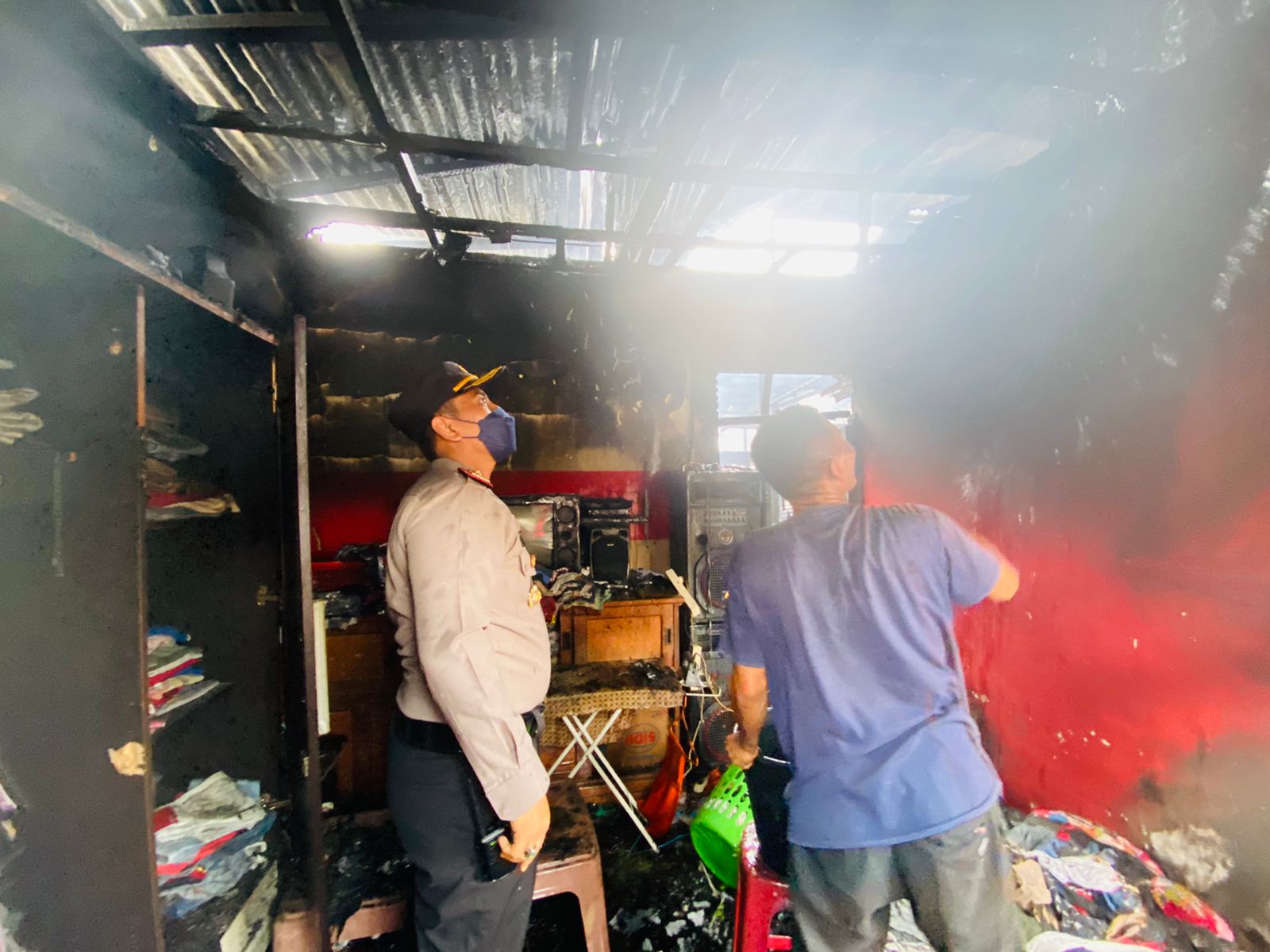 Ditinggal Sebentar, 2 Gudang dan 4 Rumah di Mandau Bengkalis Ludes Terbakar