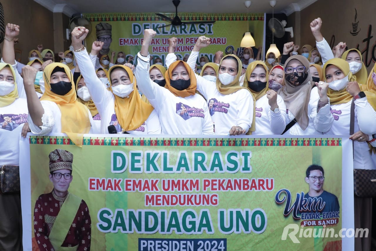 Kembangkan Produk UMKM ke Mancanegara, Emak-emak di Pekanbaru Dukung Sandiaga Uno Maju Capres 2024