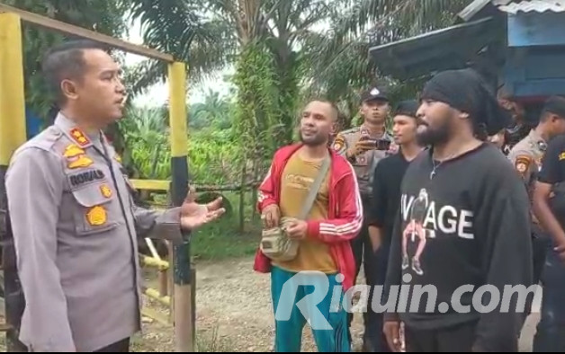 Puluhan Orang Diduga Suruhan PT DSI Membabi Buta di Dayun Dibubarkan Polisi
