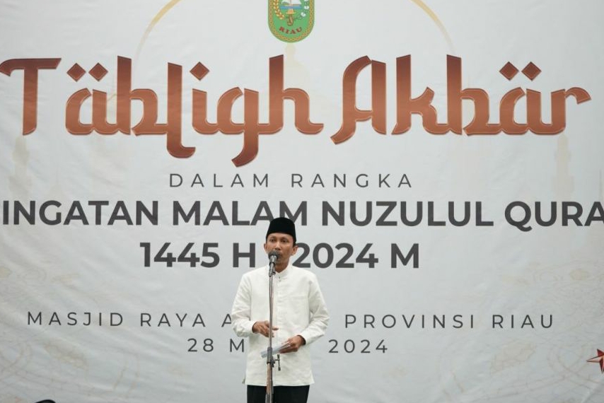 Pemprov Riau Gelar Tabligh Akbar di Masjid Raya Annur Peringati Nuzulul Quran 1445 H